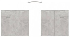 betonszürke szerelt fa tálalószekrény 80 x 36 x 75 cm