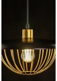 Lámpa Mennyezeti lámpatest TULIP,3444,AC220-240V,50/60Hz,1*E27,IP20,átmérő 36cm,egyes,fekete/arany