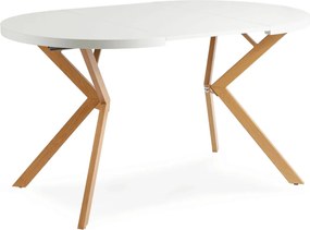 Kihúzható étkezőasztal 90–190 cm méretben, fehér/tölgy színben LUGO
