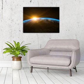 A Föld bolygó képe az űrből (üvegen) (70x50 cm)