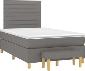 vidaXL fekete szövet rugós ágy matraccal 120 x 190 cm
