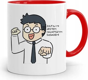 Szomszédnak Piros Ajándék Bögre fényképes nyomtatással