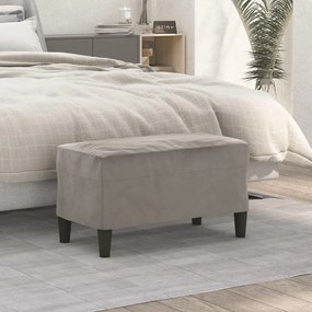 vidaXL világosszürke bársony pad 70x35x41 cm