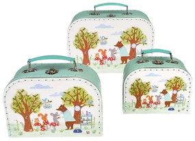 Karton játéktároló doboz szett 3 db-os 21x28x8 cm Woodland Friends – Rex London