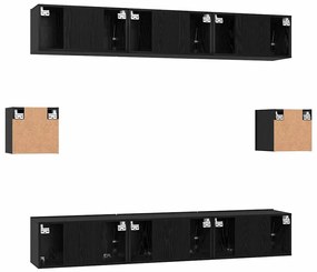 TV szekrény garnitúra 8 pcs Musta tammi 60 x 30 x 30 cm Faanyag