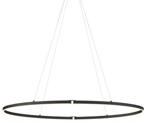 Design függőlámpa fekete ovális 120cm LED-del, 3 lépésben dimmelhető - Ovallo