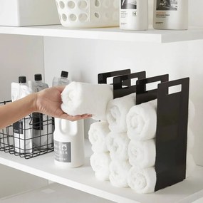 Fekete fém törölközőtartó állvány szett 2 db-os Tower – YAMAZAKI