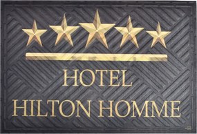 Lábtörlő bejárati ajtó alá Hilton szövet 40x60 cm fekete-arany
