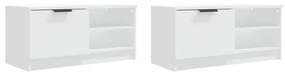 2 db fehér szerelt fa TV-szekrény 80 x 35 x 36,5 cm