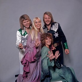 Fotográfia Studio shot of Swedish pop group ABBA, Germany 1970s