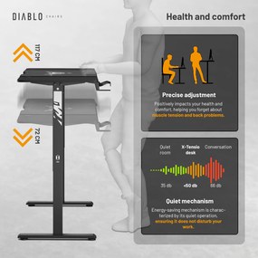 Diablo X-Tensio 1100 állítható magasságú íróasztal fekete