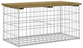 impregnált fenyőfa gabion kerti pad 83 x 44 x 42 cm