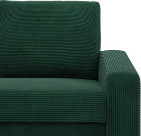 Zeus kanapé, kordbársony, hab töltet, döntött kartámasz, zöld