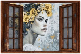 Poszter 60x40 Lány arany koszorúval