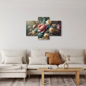 Kép - Természet csendélet virágokkal - festmény (90x60 cm)