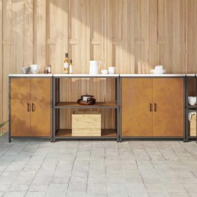Konyhai Tároló Készlet polcokkal 3 pcs Rozsdás 240 x 50 x 92 cm