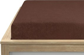 Frottír gumis lepedő BASIC sötétbarna 90 x 200 cm
