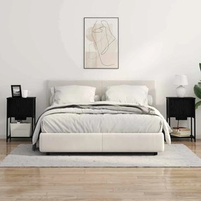 Éjjeliszekrény 2 pcs Musta tammi 38 x 31 x 61 cm Faanyag