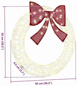 Koszorú 80 LED-del Meleg fehér 90 cm Akril