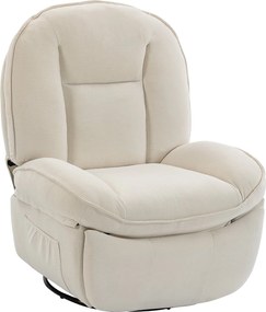 HOMCOM dönthető karosszék — párnázott forgó és hintáztatható TV-fotel lábtartóval, mély ülés, chenille, oldalzseb, 150 kg | Aosom