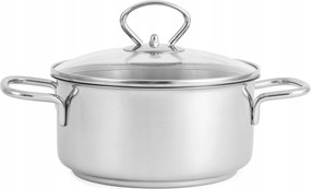 Alacsony rozsdamentes fazék 1,5 L 16cm 18/0 fedővel Indukciós Gáz Olasz