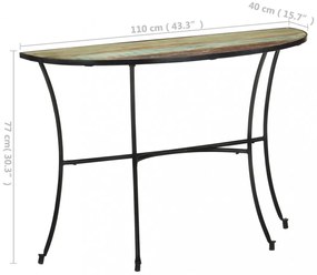 tömör újrahasznosított fa kisasztal 110 x 40 x 77 cm