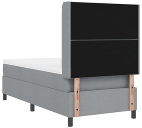 Box Spring Ágy Matraxal Világosszürke 100x200 cm Szövet