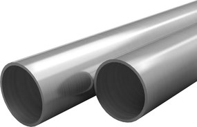 vidaXL 2 db rozsdamentes acélcső V2A Ø70x1,8mm, 2 m
