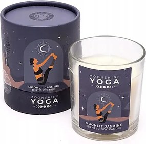 Szója illatgyertya üvegben 20h Moonshine Yoga Moonlit Jasmine gyertya