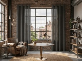 Függöny TAVIO 140x250 cm, szürkésbarna Felfüggesztés: Fém gyűrűk