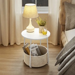 Lerakóasztal 45x45x50 cm, MDF, fehér, AKF-E1023 WT