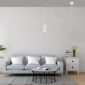 Csillár zsinóron TUBE 1xE27/15W/230V fehér