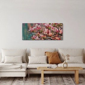 Kép - olajfestmény, virágzó Sakura (120x50 cm)