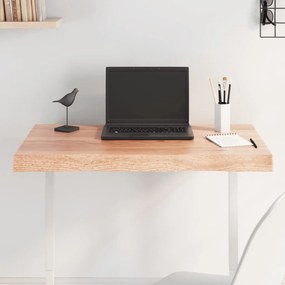 világosbarna asztallap 80x60x(2-6) cm kezelt tömör élőszegélyes