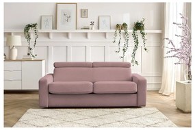 Rózsaszín kinyitható kanapé 215 cm Monaco – Bobochic Paris