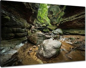 Vászonkép 100x70 Sziklák Folyó Hegyek