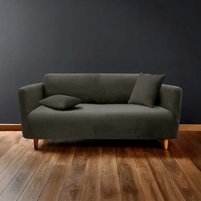 Antracitszürke háromszemélyes gumis kanapé huzat Sacha – douceur d'intérieur