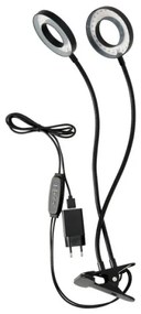 LED flexibilis asztali lámpa csipesszel növényekhez VITARO 2xLED/4W/230V fekete