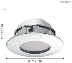 Eglo 95818 - LED Beépíthető lámpa PINEDA 1xLED/4,9W/230V