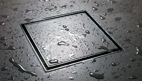 Lefolyórács 30x30cm Szennyvízrács Csatornaszifonnal Acél