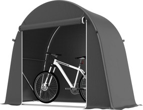 Outsunny vízálló garázssátor 245 x 120 x 200 cm — kerékpártároló feltekerhető cipzáras ajtóval, horganyzott váz | Aosom