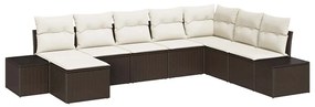 Kerti Kanapé Szett 8 pcs Barna és krémszínű 319 x 209 x 85 cm