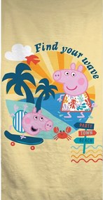 Peppa malac Wave fürdőlepedő, strand törölköző 70x140cm (Fast Dry)