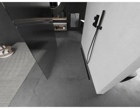Mexen Kioto, Walk-In zuhany paraván 110 x 200 cm, 8 mm-es üveg bordás mintával, grafit profil, 800-110-002-66-09
