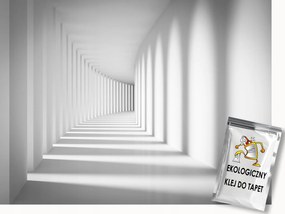 Fotótapéta Flizelina Fehér Alagút Folyosó 3D Mélység Illúzió 350x250 ragasztó