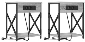 Éjjeliszekrény 2 pcs Szürke sonoma 41 x 31 x 51 cm Faanyag