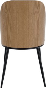 Étkezőszék, bézses barna/natúr fa/fekete, VUDIA