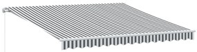 antracitszürke-fehér kézzel kihúzható napellenző 400 x 300 cm