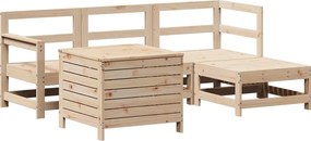 vidaXL 5 részes tömör fenyőfa kerti kanapészett