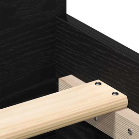 fekete tölgy színű szerelt fa ágykeret matrac nélkül 140x200 cm